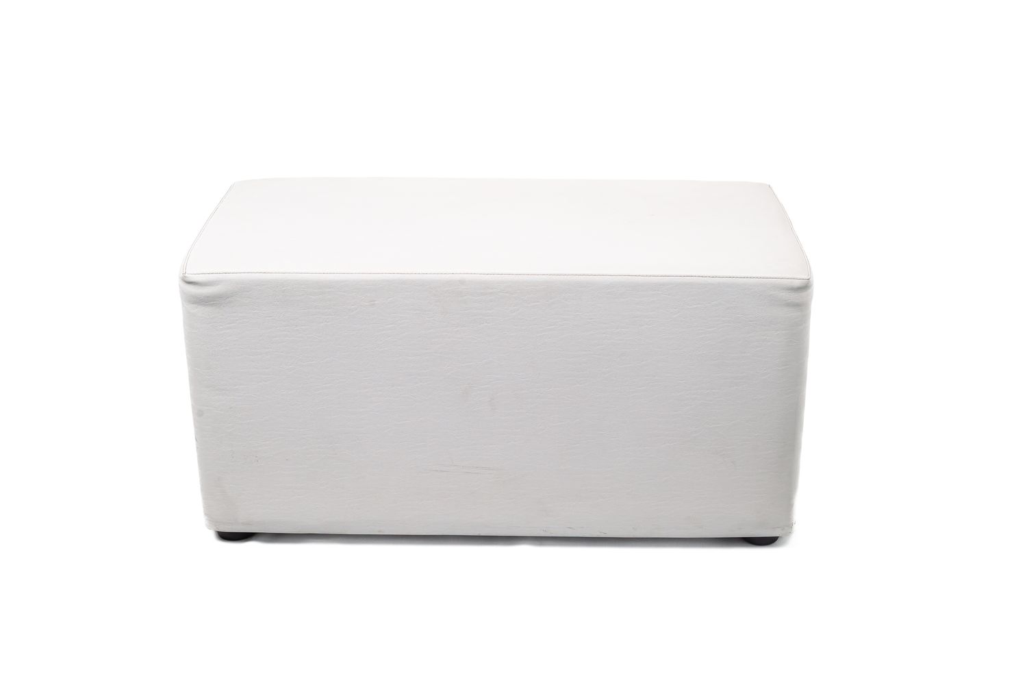 White Eco-Leather Rectangular Pouf 90 x 45 x h 45 cm