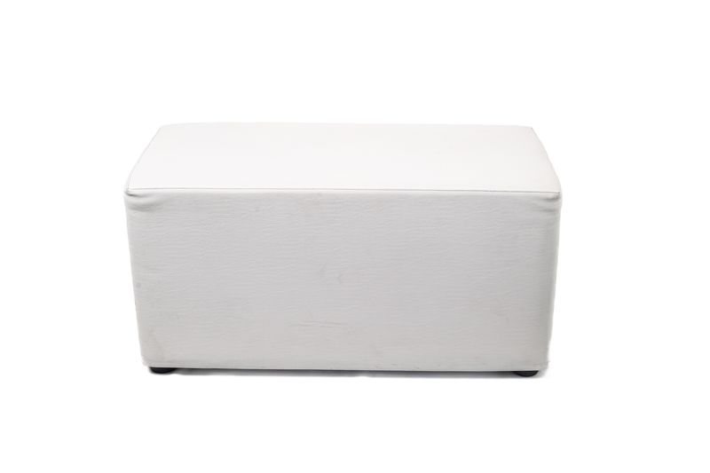Pouf Rettangolare Ecopelle Bianco 90x45xh45 cm