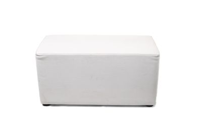 White Eco-Leather Rectangular Pouf 90 x 45 x h 45 cm