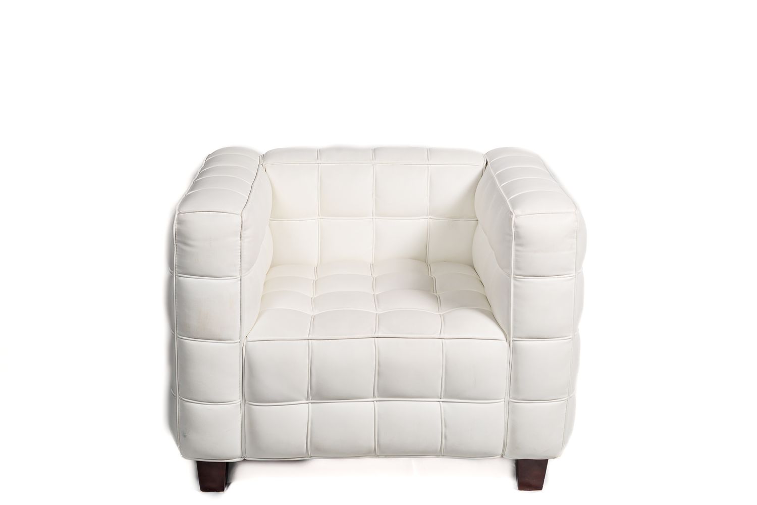 Hoffmann White Eco-Leather Armchair