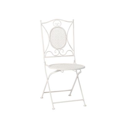 Sedia Pieghevole in Ferro Battuto Decapata Bianca