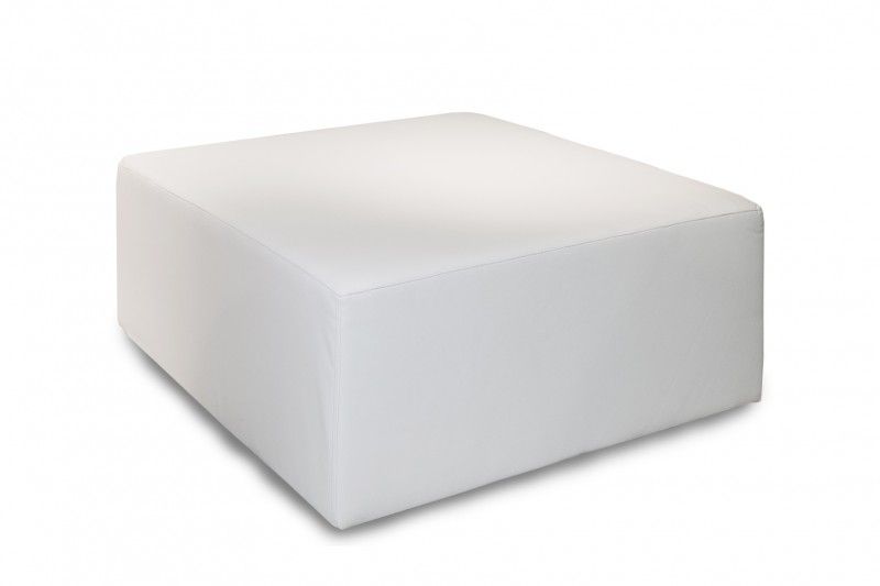 Pouf Quadrato  Ecopelle Bianco 120x120xh45