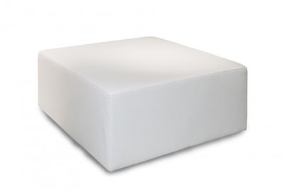 White Eco-Leather Square Pouf 120 x 120 x h 45 cm