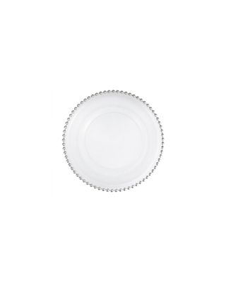 Bread Plate Vetro Mod. Perle Bordo Argento dm15.5 cm