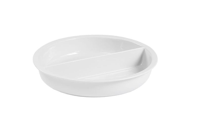 Pirofila Rotonda Porcellana 2 scomparti dm37 cm