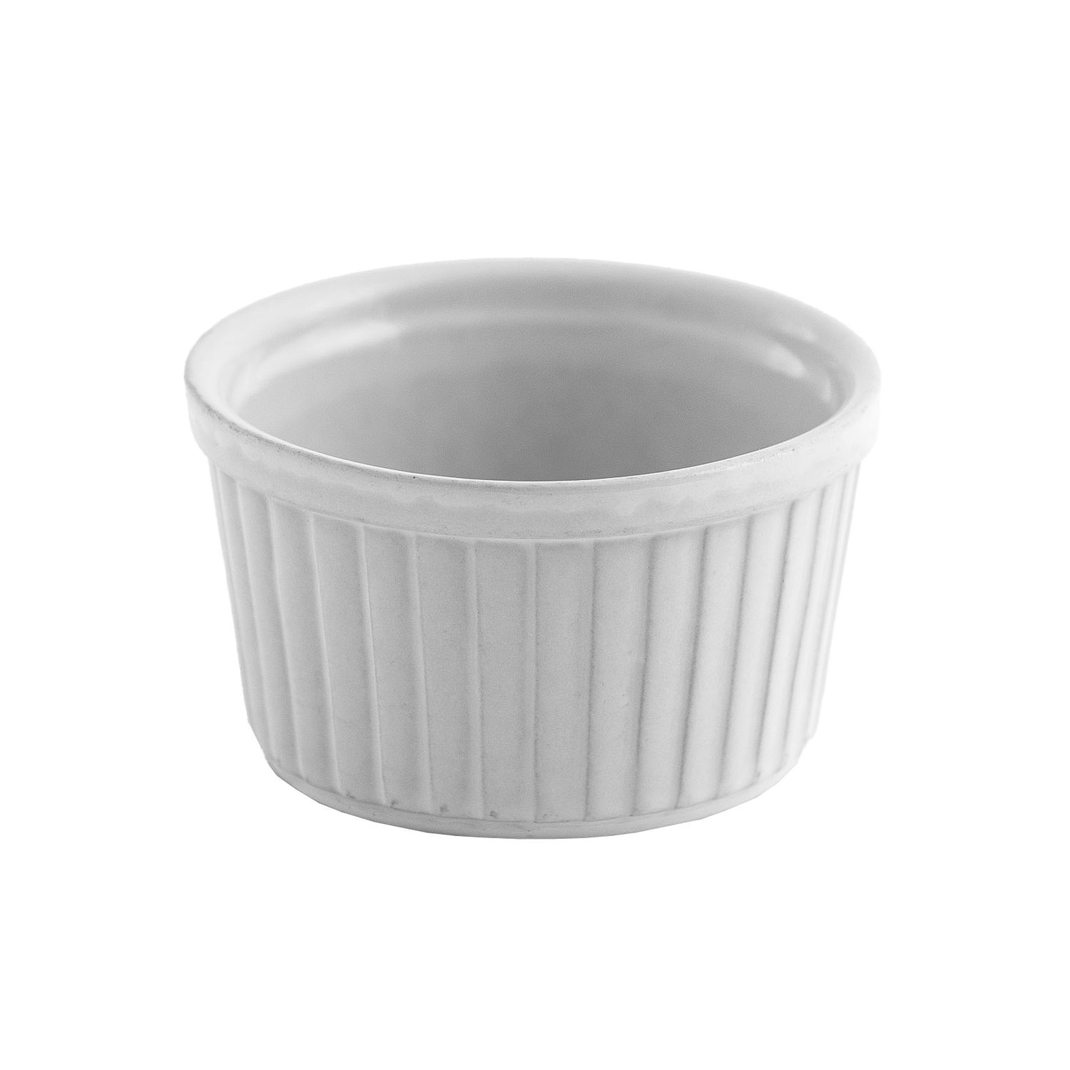 Ribbed White Ramequin Ø 7.5 x h 4.5 cm