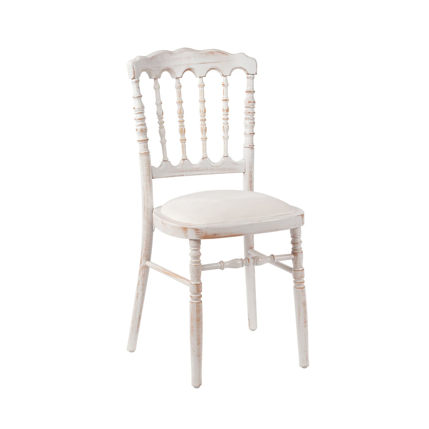 Distressed White Parisian Chair