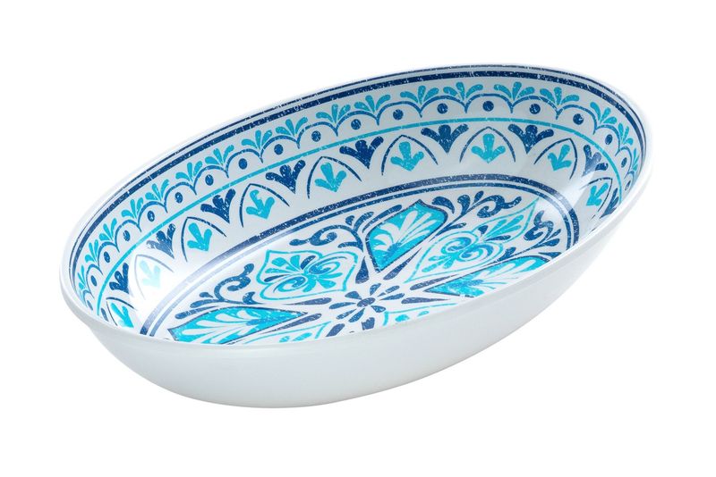Vassoio Ovale Fondo Melamina Mod. Cefalu' Blu 40x25 cm