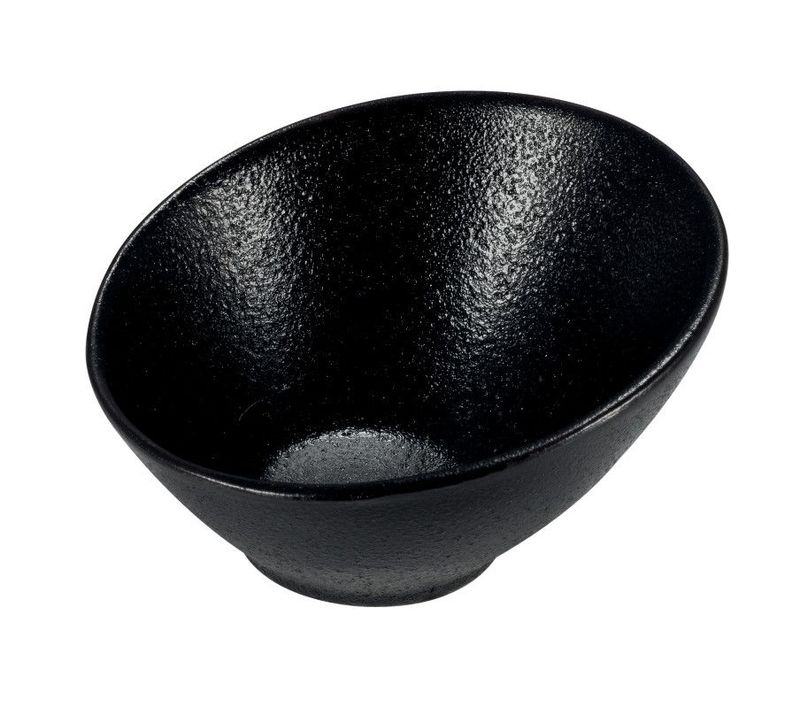 Rupis coppetta obliqua colore nero diametro 7.5 h 4.5 cm