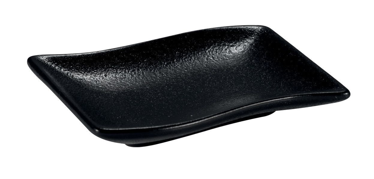 Rupis piattino ondulato finger food colore nero 9x7 h 1.5 cm