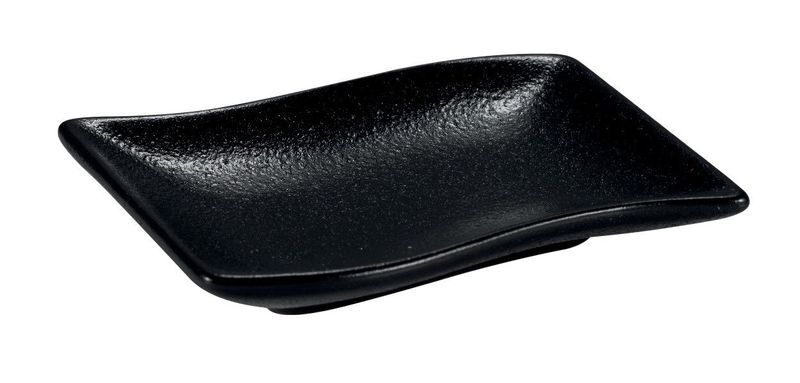 Rupis piattino ondulato finger food colore nero 9x7 h 1.5 cm