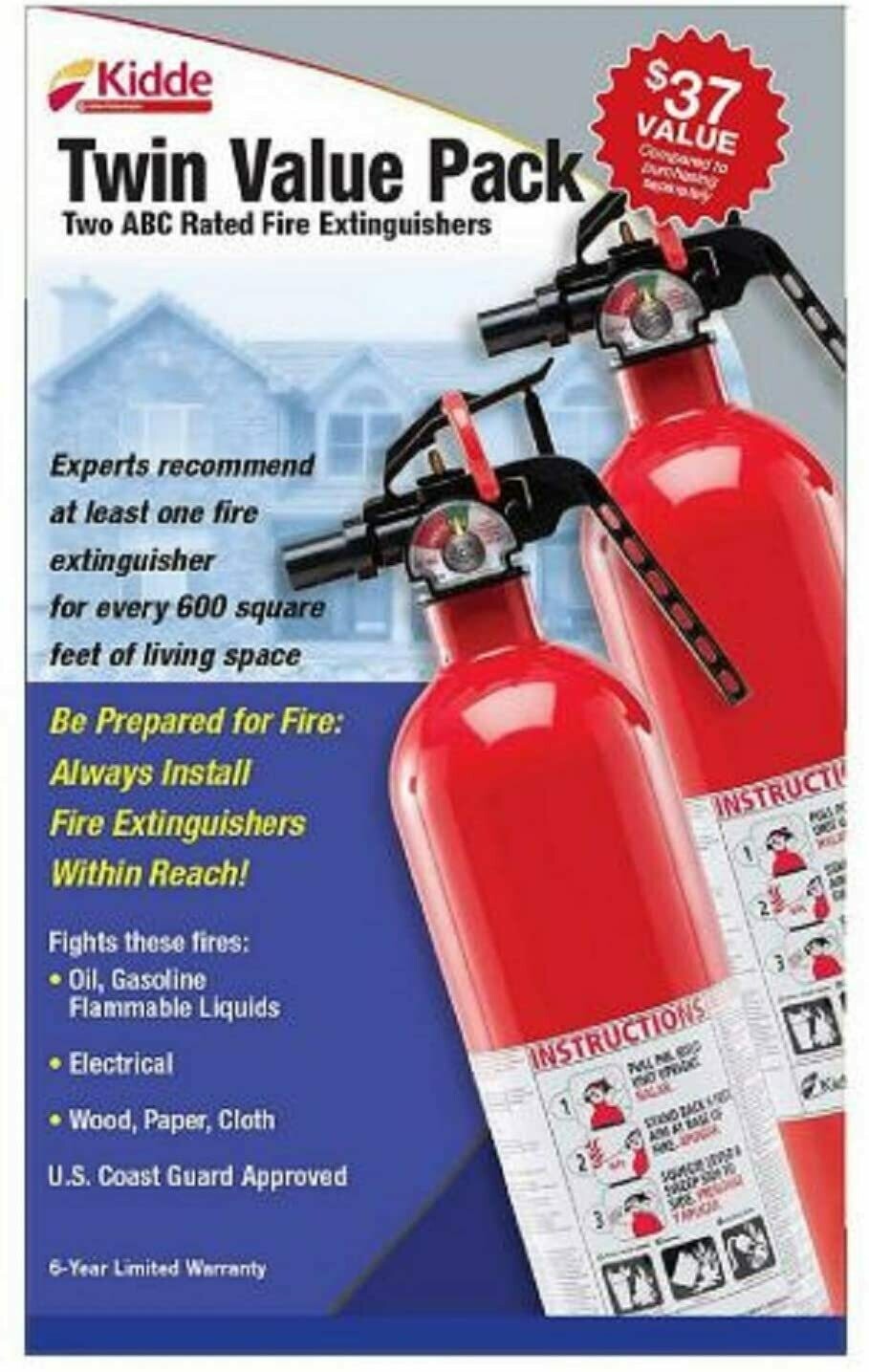 Kidde BJS 111829 Fire Extinguisher- 2 PACK