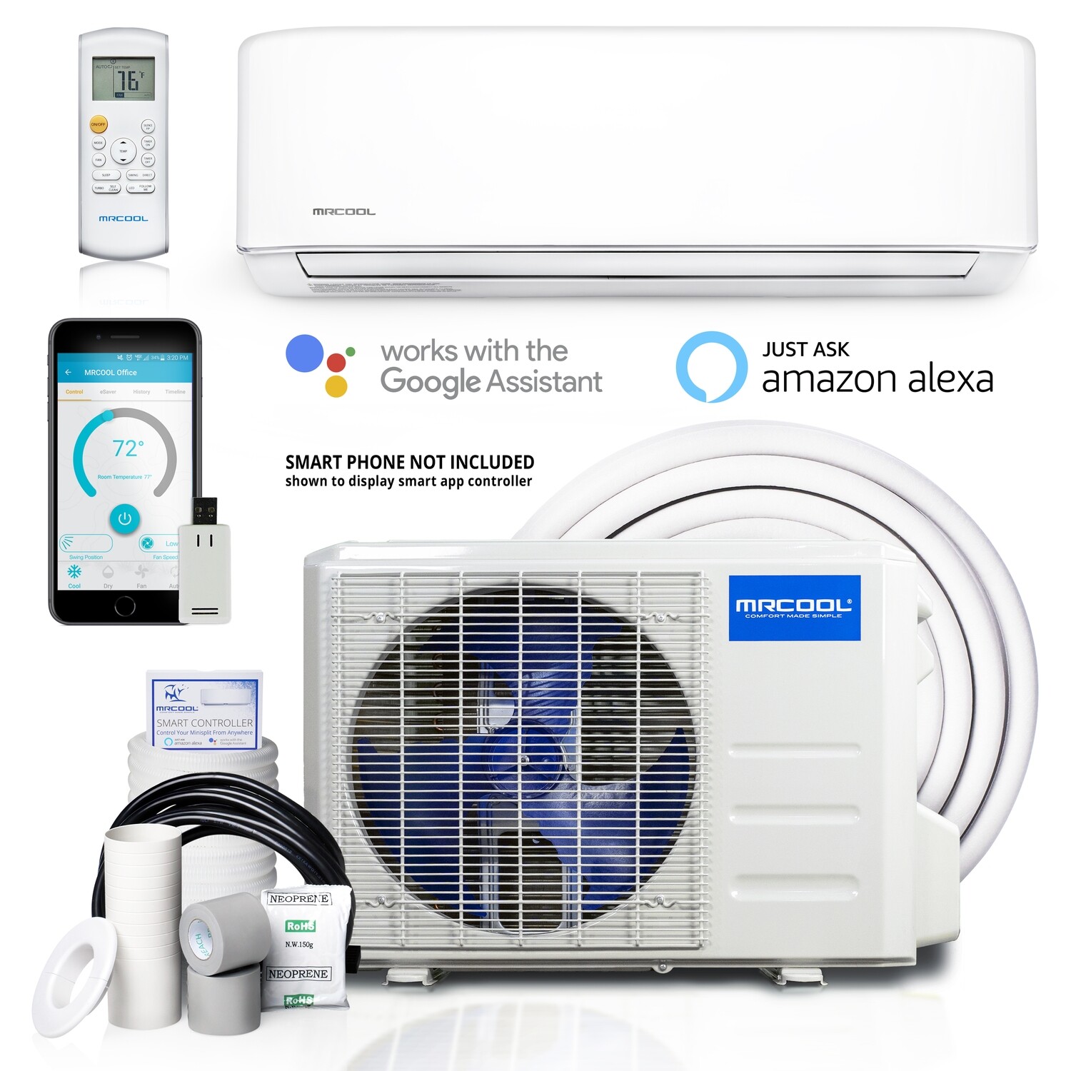 MRCOOL 12000 BTU Energy Star 115 Volt 23 SEER with 16 Foot Lineset Install Kit and WIFI Remote