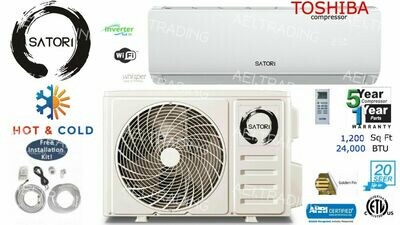 SATORI 24000 BTU Ductless Air Conditioner/Heat Pump Mini Split 220V: 2TON/ 18 SEER with WIFI