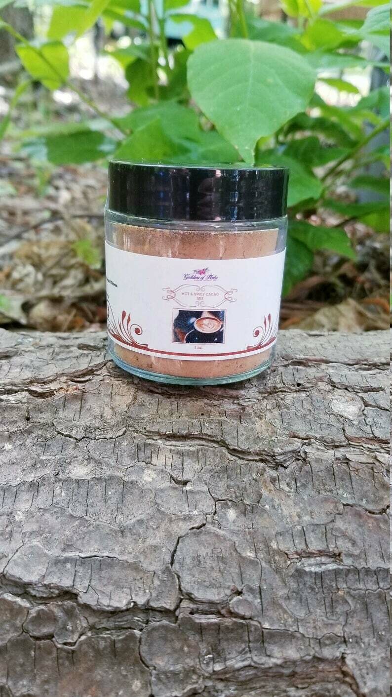 Herbal Hot and Spicy Cacao Drink Mix  ( 4 Oz Jar)