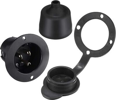 Miady 15 Amp Flanged Inlet 125V, NEMA 5-15 RV Shore Power Inlet Plug with Waterproof Front & Back Covers, 2 Pole 3-Wire, Generator Inlet Plug Electrical Connection, UL Listed Miady 15 Amp Flanged Inlet 125V, NEMA 5-15 RV Shore Power Inlet Plug with Waterproof Front & Back Covers, 2 Pole 3-Wire, Generator Inlet Plug Electrical Connection, UL Listed