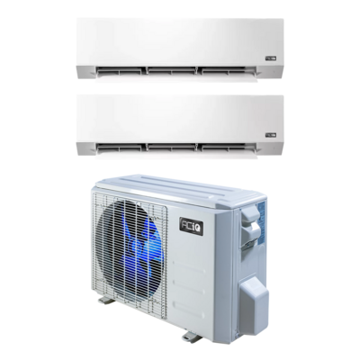 ACiQ 18000 BTU 21.5 SEER Dual Zone Wall Mount Air Handlers Hyper Heat with WIFI (9k+9k)   230 Volt