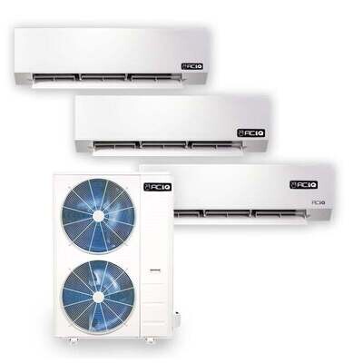 ACiQ 48000 BTU 21.5 SEER Multi 3 Zone with (2) 12k and (1) 18k Wall Mounted Air Handlers w/Max Heat WIFI 230 Volt