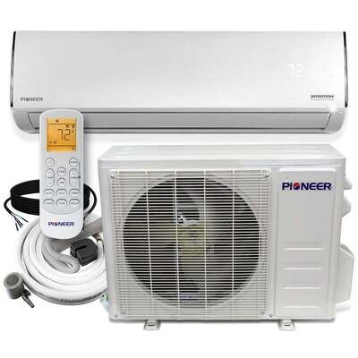 Pioneer® 12,000 BTU 20.4 SEER2 Ductless Mini-Split Inverter+ Air Conditioner Heat Pump System Full Set 230