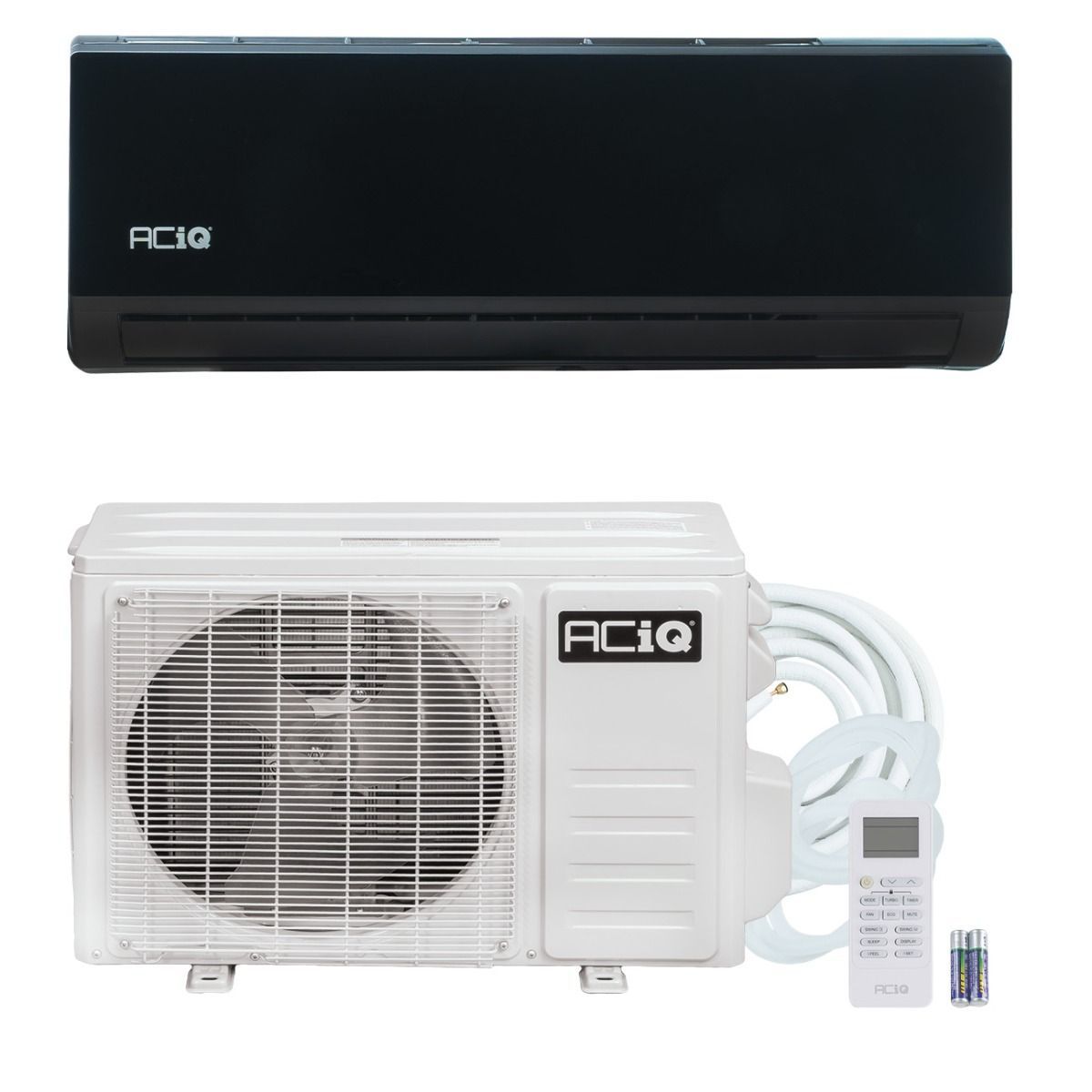 ACIQ 9,000 BTU 19 SEER2 ACiQ Essentials Single Zone Wall Mounted Mini Split System - Black w/ WiFi - 115V| R454B