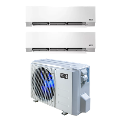 ACiQ 27000 BTU 22 SEER Multi 2 Zone with (1) 12k and (1) 18k Wall Mounted Air Handlers w/Max Heat WIFI 230 Volt