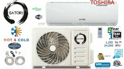 SATORI 24000 BTU Ductless Air Conditioner/Heat Pump Mini Split 220V: 2TON/ 23 SEER with WIFI