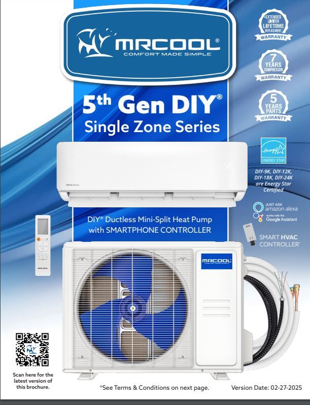 MrCool DIY 9000 BTU Single Zone 115 Volt Complete System 5th Generation R454B MrCool DIY 9000 BTU Single Zone 115 Volt Complete System 5th Generation R454B