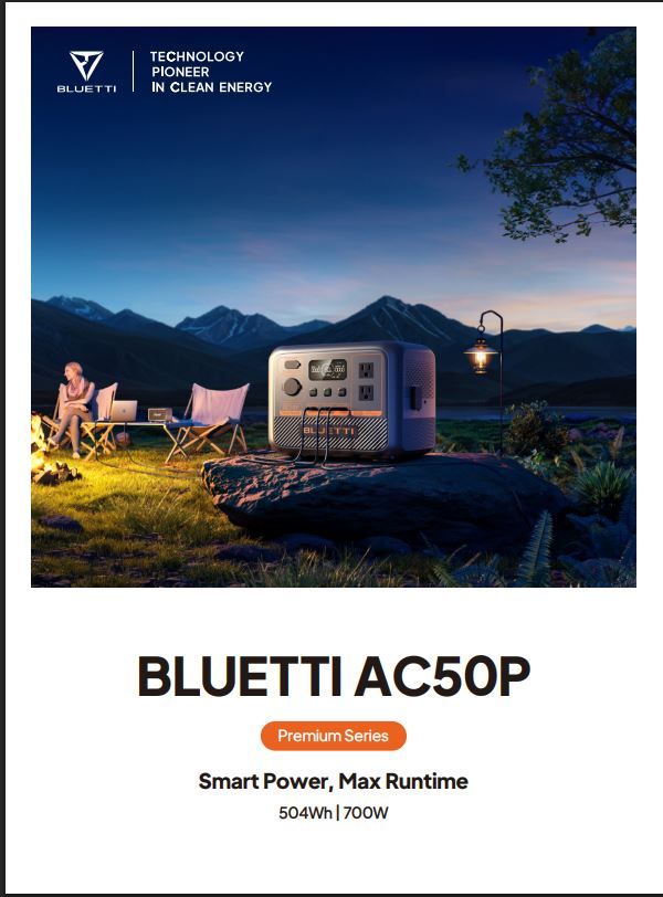 Bluetti Premium AC50P Portable Power Station 700 Watt/504Wh
