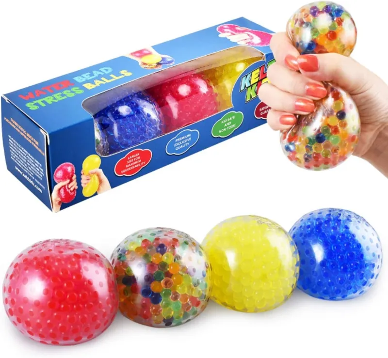 Durable Jumbo Squishy Water Bead Stress Balls Sensory Toy Anxiety Relief - 4 Pack