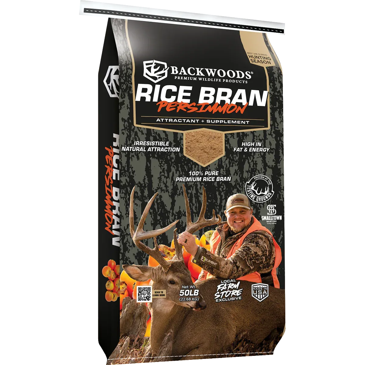 Persimmon Rice Bran 50lbs Backwoods, Quantity: Per Bag Price (Less Than 40 Bags)