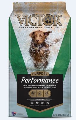 Victor Performance Dark Green 26% Protein Glucosamine and Chondroitin for Hip and Joint Health 40 lb