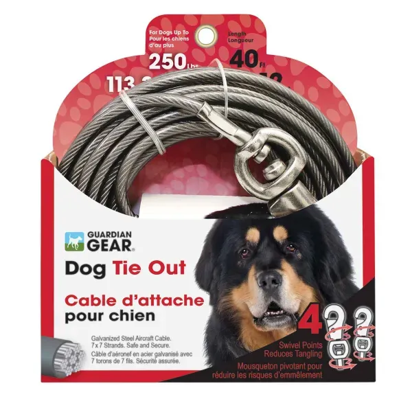 Boss Pet 40ft Tie-Out Cable for Dogs up to 250lbs