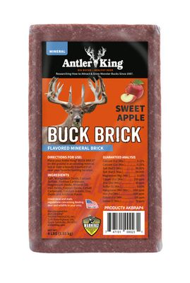 Antler King Sweet Apple Flavored Mineral Buck Brick Attractant for Deer | 4 lb Mineral Brick Deer Attractant