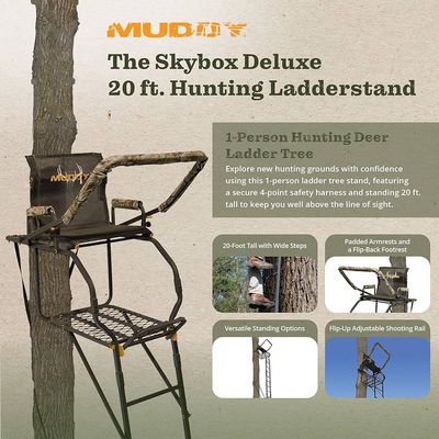 Muddy Skybox Deluxe Single Man Ladder Stand 20’ Tall