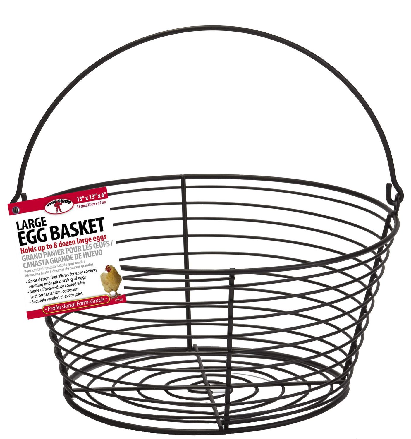 Egg Basket- Black Large Miller Mfg Co Inc P-Little Giant
