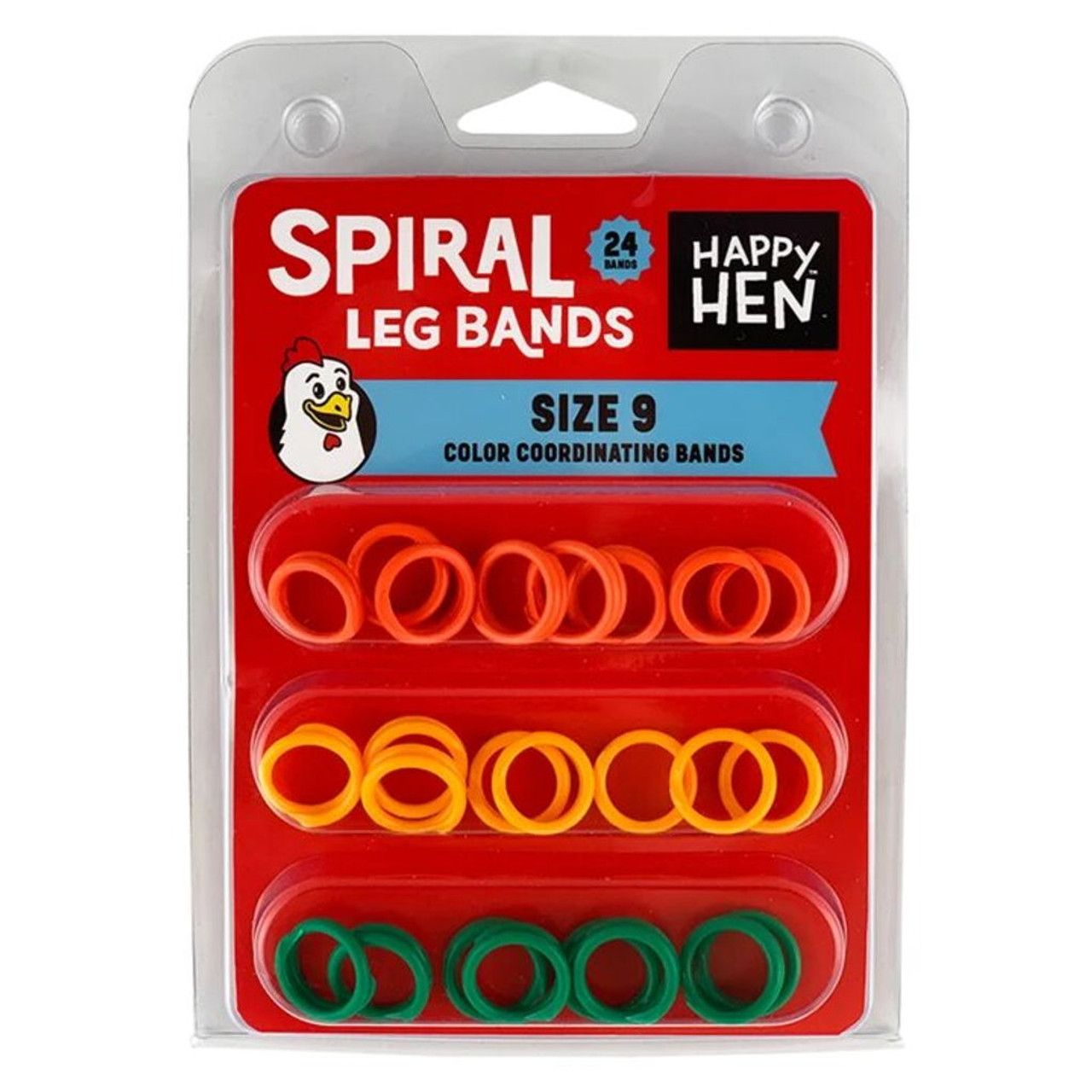 Spiral Leg Bands Assorted Size 9/24 Pack