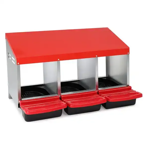 Little Giant Galvanized Steel Nesting Box for Chicken &amp; Poultry Eggs, Size: Triple