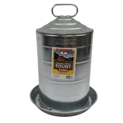 Miller Little Giant 3 gal Galvanized Double Wall Fount Poultry Waterer
