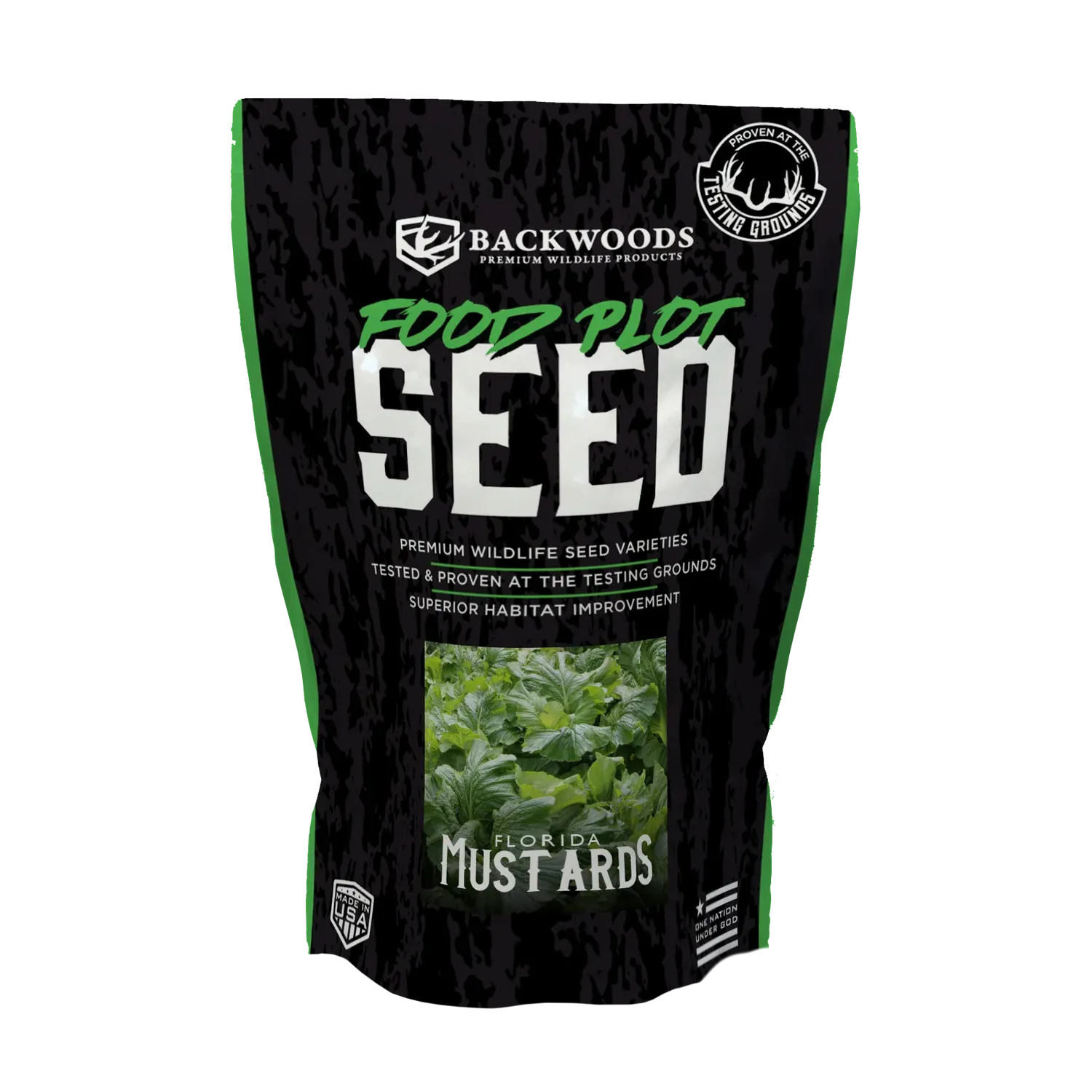 Backwoods Premium Wildlife Products Florida Broadleaf Mustards 5 Pound Bag - Deer Food Plot Seed Mixes, Brassica Food Plot Seed for Deer