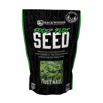 Backwoods Premium Wildlife Products Florida Broadleaf Mustards 5 Pound Bag - Deer Food Plot Seed Mixes, Brassica Food Plot Seed for Deer