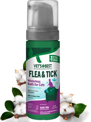 Vet’s Best Flea &amp; Tick Waterless Bath for Cats 5oz