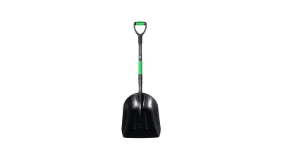 Hooyman Scoop Shovel with Lightweight Aluminum Head Construction, Ergonomic No-Slip H-Grip, D Handle, and Fiberglass Core for Moving Feed, Gardening, Land Management, Yardwork, Farming