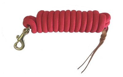 10’ Red Lead Rope Valhoman With Bull Snap