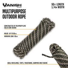 Vanish Multipurpose Outdoor Rope  50 Ft 1/4  Rope  Camo