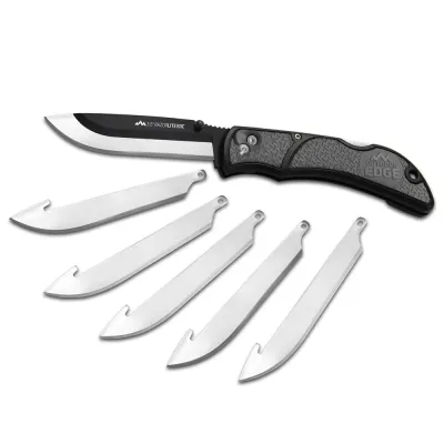 Grey Razor Edge Lit 3.5in with 6 Replacement Blades Outdoor Edge