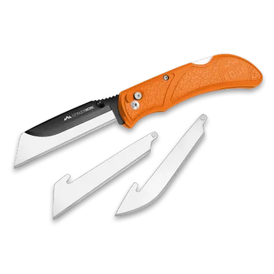 Orange 3.0" Razor Work with Utility &amp; Drop-Point Blades Outdoor Edge