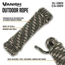 Vanish Multipurpose Outdoor Rope 3/8” x 25’Rope