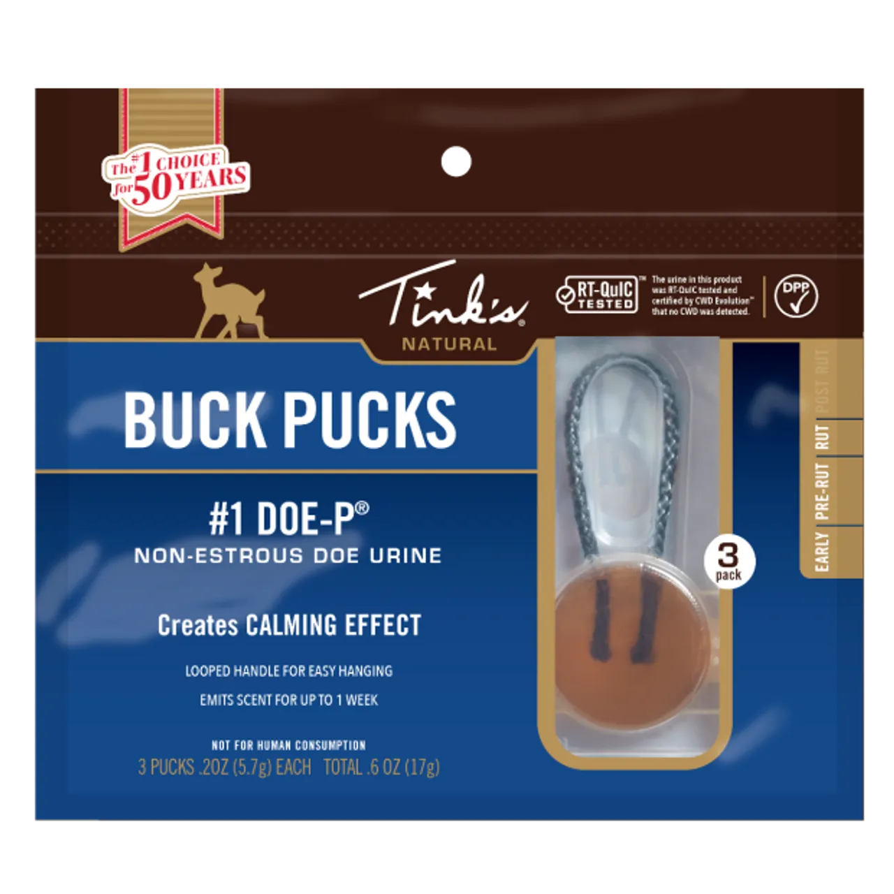 Tinks #1 Doe-P Buck Puck Scent Hanger 3 Pk