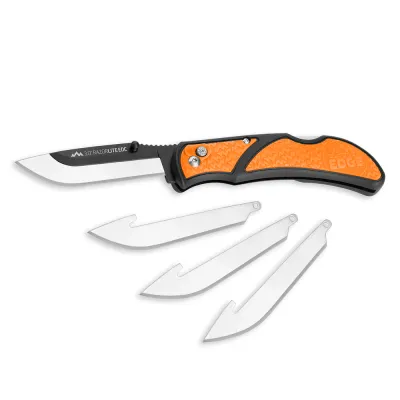 Orange 3.0" Razor EDC Lite with 4 Drop-Point Blades Outdoor Edge