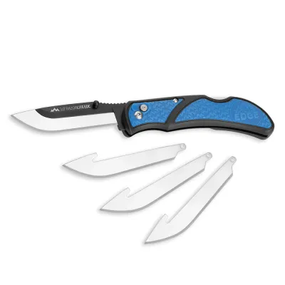 Blue 3.0" Razor EDC Lite with 4 Drop-Point Blades Outdoor Edge